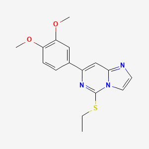 molecular formula C16H17N3O2S B1641615 7-(3,4-Dimethoxyphenyl)-5-(ethylthio)imidazo[1,2-c]pyrimidine 
