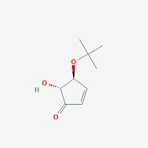 molecular formula C9H14O3 B164177 (4S,5R)-4-tert-butoxy-5-hydroxy-2-cyclopenten-1-one CAS No. 126566-41-4