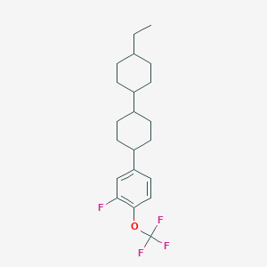 molecular formula C21H28F4O B164183 4-[4-(4-Ethylcyclohexyl)cyclohexyl]-2-fluoro-1-(trifluoromethoxy)benzene CAS No. 139395-96-3