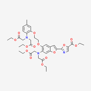 molecular formula C39H47N3O14 B1641874 Ethyl 2-[6-[bis(2-ethoxy-2-oxoethyl)amino]-5-[2-[2-[bis(2-ethoxy-2-oxoethyl)amino]-5-methylphenoxy]ethoxy]-1-benzofuran-2-yl]-1,3-oxazole-5-carboxylate 