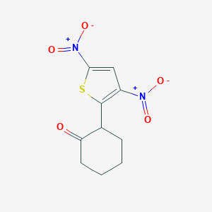 molecular formula C10H10N2O5S B164218 2-(3,5-Dinitrothiophen-2-yl)cyclohexan-1-one CAS No. 31554-45-7