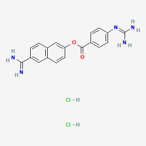 molecular formula C19H19Cl2N5O2 B1642477 Nafamostat hydrochloride 