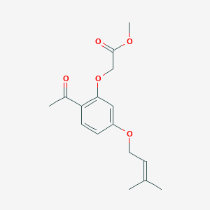molecular formula C16H20O5 B1642489 Aceticacid,[2-acetyl-5-[(3-methyl-2-butenyl)oxy]phenoxy]-,methylester 