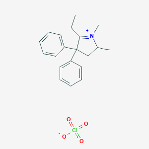 molecular formula C20H24ClNO4 B164303 5-Ethyl-1,2-dimethyl-4,4-diphenyl-2,3-dihydropyrrol-1-ium;perchlorate CAS No. 31161-17-8