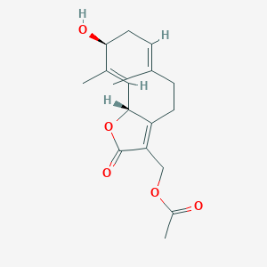 molecular formula C17H22O5 B1643085 13-Acetoxy-3beta-hydroxygermacra-1(10)E,4E,7(11)-trien-12,6alpha-olide 
