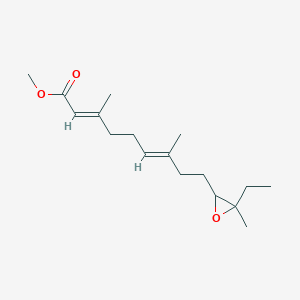 molecular formula C17-H28-O3 B016431 Methyl 10,11-epoxy-3,7,11-trimethyl-2,6-tridecadienoate CAS No. 21213-74-1