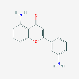 molecular formula C15H12N2O2 B164323 2-(3-Aminophenyl)-5-amino-4H-1-benzopyran-4-one CAS No. 130599-49-4
