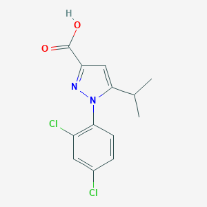 B164340 1-(2,4-Dichloro-phenyl)-5-isopropyl-1H-pyrazole-3-carboxylic acid CAS No. 126068-31-3
