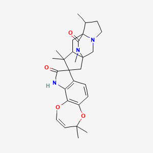 4,4,6',10',10',13'-Hexamethylspiro[10H-[1,4]dioxepino[2,3-g]indole-8,11'-3,13-diazatetracyclo[5.5.2.01,9.03,7]tetradecane]-9,14'-dione