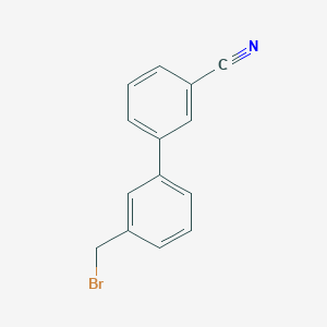molecular formula C14H10BrN B1643609 3'-(Bromomethyl)-[1,1'-biphenyl]-3-carbonitrile 