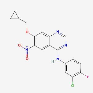 N-(3-chloro-4-fluorophenyl)-7-(cyclopropylmethoxy)-6-nitroquinazolin-4-amine