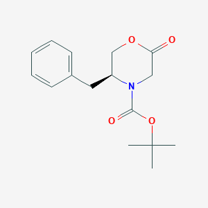 molecular formula C16H21NO4 B164417 (S)-(-)-N-Boc-5-benzyl-2-oxomorpholine CAS No. 130317-10-1