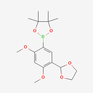 2-(5-(1,3-Dioxolan-2-yl)-2,4-dimethoxyphenyl)-4,4,5,5-tetramethyl-1,3,2-dioxaborolane