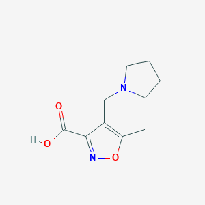 molecular formula C10H14N2O3 B1644465 5-Methyl-4-(pyrrolidin-1-ylmethyl)isoxazole-3-carboxylic acid CAS No. 893750-02-2