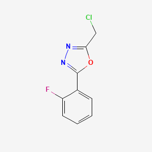 molecular formula C9H6ClFN2O B1644826 2-(Chloromethyl)-5-(2-fluorophenyl)-1,3,4-oxadiazole CAS No. 350672-17-2