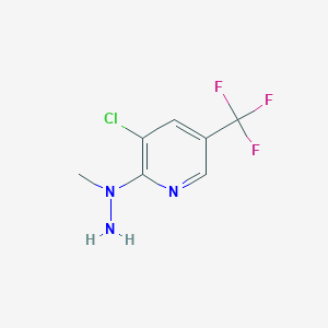 molecular formula C7H7ClF3N3 B164484 3-Chloro-2-(1-methylhydrazinyl)-5-(trifluoromethyl)pyridine CAS No. 138949-13-0