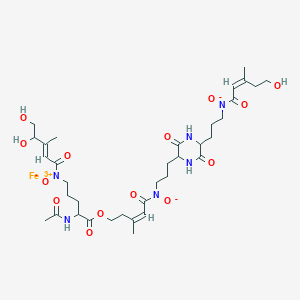 [(Z)-5-[3-[5-[3-[[(Z)-5-Hydroxy-3-methylpent-2-enoyl]-oxidoamino]propyl]-3,6-dioxopiperazin-2-yl]propyl-oxidoamino]-3-methyl-5-oxopent-3-enyl] 2-acetamido-5-[[(E)-4,5-dihydroxy-3-methylpent-2-enoyl]-oxidoamino]pentanoate;iron(3+)