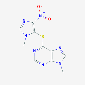 molecular formula C10H9N7O2S B164538 9-Methyl-6-(3-methyl-5-nitroimidazol-4-yl)sulfanylpurine CAS No. 304441-06-3