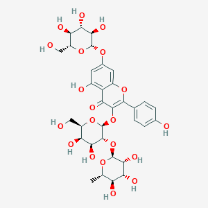molecular formula C33H40O20 B164544 Kaempferol 3-O-alpha-rhamnopyranosyl(1-2)-beta-galactopyranoside-7-O-beta-glucopyranoside CAS No. 128988-58-9