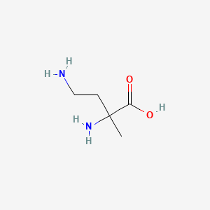 molecular formula C5H12N2O2 B1645465 2,4-Diamino-2-methylbutanoic acid 