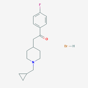 molecular formula C17H23BrFNO B164551 Ethanone, 2-(1-(cyclopropylmethyl)-4-piperidinyl)-1-(4-fluorophenyl)-, hydrobromide CAS No. 135135-87-4