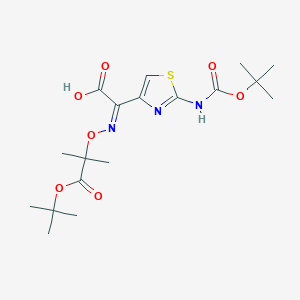 2-(((1-(tert-Butoxy)-2-methyl-1-oxopropan-2-yl)oxy)imino)-2-(2-((tert-butoxycarbonyl)amino)thiazol-4-yl)acetic acid