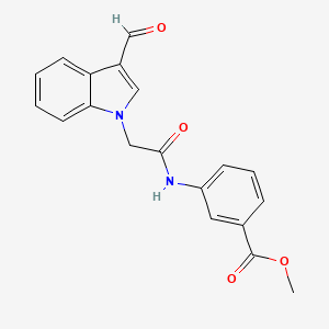 molecular formula C19H16N2O4 B1646047 Methyl 3-(2-(3-formyl-1H-indol-1-yl)acetamido)benzoate 