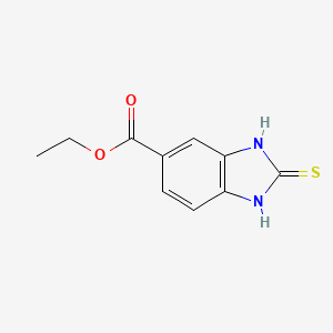 molecular formula C10H10N2O2S B1646400 Ethyl 2-mercaptobenzimidazole-5-carboxylate 