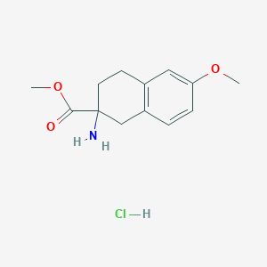 molecular formula C13H18ClNO3 B1646410 2-Amino-6-methoxy-1,2,3,4-tetrahydro-naphthalene-2-carboxylic acid methyl ester hydrochloride 