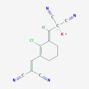 molecular formula C14H8ClKN4 B1646485 potassium;2-[(E)-[2-chloro-3-(2,2-dicyanoethenyl)cyclohex-2-en-1-ylidene]methyl]propanedinitrile 
