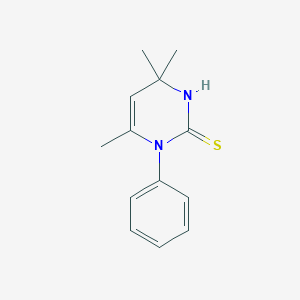 molecular formula C13H16N2S B164652 2(1H)-Pyrimidinethione, 3,4-dihydro-4,4,6-trimethyl-1-phenyl- CAS No. 16325-43-2