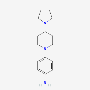 molecular formula C15H23N3 B1646641 4-[4-(1-pyrrolidinyl)-1-piperidinyl]Benzenamine 