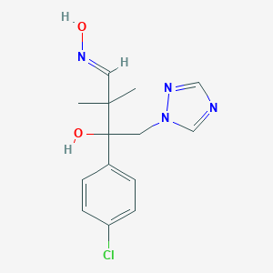 molecular formula C14H17ClN4O2 B164668 1H-1,2,4-Triazole-1-butanal, beta-(4-chlorophenyl)-beta-hydroxy-alpha,alpha-dimethyl-, oxime CAS No. 126489-86-9