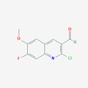 molecular formula C11H7ClFNO2 B1646721 2-Chloro-7-fluoro-6-methoxyquinoline-3-carbaldehyde 