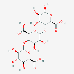 molecular formula C18H26O19 B164684 (2S,3R,4S,5R)-6-[(2S,3R,4R,5R)-2-carboxy-6-[(2S,3R,4R,5R,6S)-2-carboxy-4,5,6-trihydroxyoxan-3-yl]oxy-4,5-dihydroxyoxan-3-yl]oxy-3,4,5-trihydroxyoxane-2-carboxylic acid CAS No. 9046-40-6