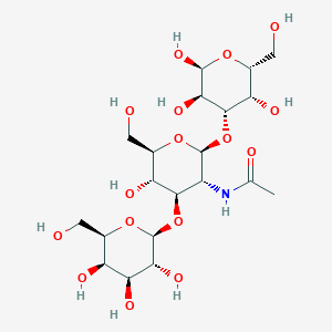 molecular formula C20H35NO16 B164694 N-[(2S,3R,4R,5S,6R)-5-hydroxy-6-(hydroxymethyl)-2-[(2S,3R,4S,5S,6R)-2,3,5-trihydroxy-6-(hydroxymethyl)oxan-4-yl]oxy-4-[(2R,3R,4S,5R,6R)-3,4,5-trihydroxy-6-(hydroxymethyl)oxan-2-yl]oxyoxan-3-yl]acetamide CAS No. 75645-27-1