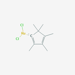 molecular formula C10H15Cl2Ru- B1647146 Dichlororuthenium;1,2,3,5,5-pentamethylcyclopenta-1,3-diene 