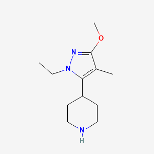 molecular formula C12H21N3O B1647267 4-(1-ethyl-3-methoxy-4-methyl-1H-pyrazol-5-yl)Piperidine 