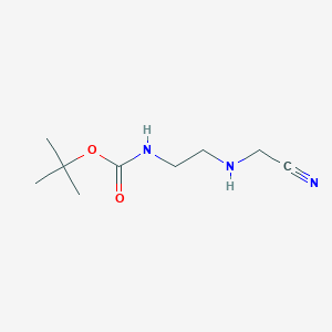 molecular formula C9H17N3O2 B1647288 Carbamic acid, [2-[(cyanomethyl)amino]ethyl]-, 1,1-dimethylethyl ester (9CI) 