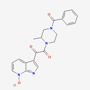 molecular formula C21H20N4O4 B1647290 4-Benzoyl-2-methyl-1-[(7-oxido-1H-pyrrolo[2,3-b] pyridin-3-yl)oxoacetyl]-piperazine 