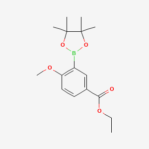 molecular formula C16H23BO5 B1647307 Ethyl 4-methoxy-3-(tetramethyl-1,3,2-dioxaborolan-2-yl)benzoate 