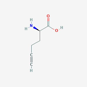 molecular formula C6H9NO2 B164731 5-己炔酸，2-氨基-，(2R)- CAS No. 211054-02-3