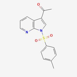 molecular formula C16H14N2O3S B1647413 Ethanone, 1-[1-[(4-methylphenyl)sulfonyl]-1H-pyrrolo[2,3-B]pyridin-3-YL]- 