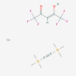 molecular formula C8H18Si2.C5HCuF6O2 B164745 Copper;(Z)-1,1,1,5,5,5-hexafluoro-4-hydroxypent-3-en-2-one;trimethyl(2-trimethylsilylethynyl)silane CAS No. 137039-38-4