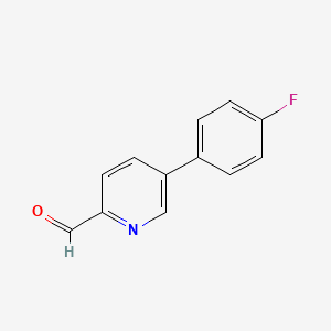 molecular formula C12H8FNO B1647568 5-(4-Fluorophenyl)picolinaldehyde 