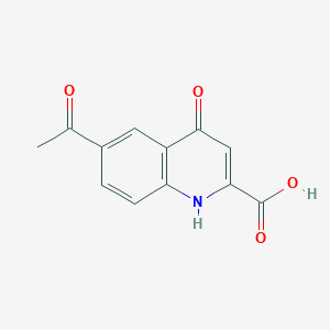 molecular formula C12H9NO4 B1647652 6-Acetyl-4-oxo-1,4-dihydroquinoline-2-carboxylic acid 