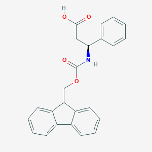 molecular formula C24H21NO4 B164775 (S)-3-((((9H-Fluoren-9-yl)methoxy)carbonyl)amino)-3-phenylpropanoic acid CAS No. 209252-15-3