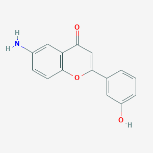 molecular formula C15H11NO3 B1647791 6-Amino-2-(3-hydroxyphenyl)chromen-4-one 