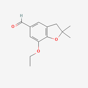 molecular formula C13H16O3 B1647809 7-Ethoxy-2,2-dimethyl-2,3-dihydrobenzofuran-5-carbaldehyde 