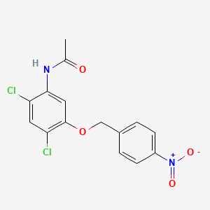 molecular formula C15H12Cl2N2O4 B1647952 N-(2,4-Dichloro-5-((4-nitrobenzyl)oxy)phenyl)acetamide CAS No. 1033463-19-2